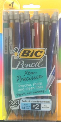 Bic Mechanical Pencils--Pkg of 24--Xtra Precision 0.5 mm #2 Fine--Free Shipping
