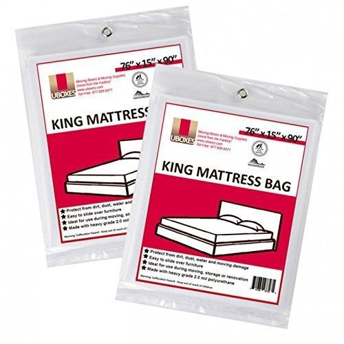 UBOXES King Size Mattress Bags Cover 76&#034; x 15&#034; x 90&#034; Moving Supplies, 2 Pack