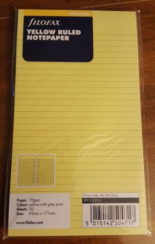 Filofax Yellow Ruled Personal Size Notepaper - 133010 - Organizer/Planner