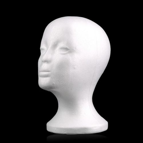 Female Styrofoam Mannequin Manikin Head Model Foam Wig Hair Glasses Display CU