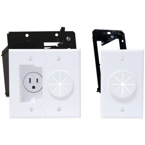 Midlite 2A52511GW Power+Port Recessed Receptacle Kit &amp; Wireport w/Grommet
