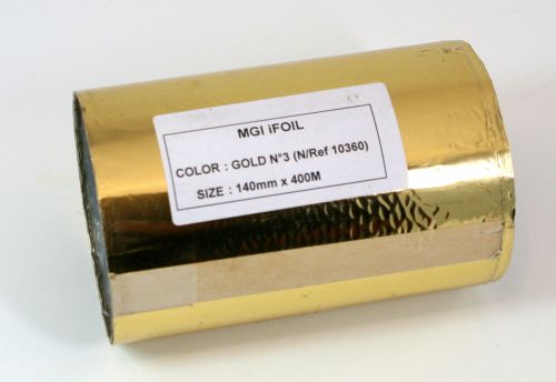 MGI iFOIL GOLD 1 roll of 140mm x400M~ NEW hot foiling, digital embossing #10360