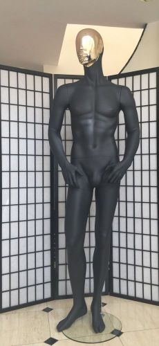 Fiberglass Black Matt Male Mannequin Egghead Full Body Fashion Clothes Display