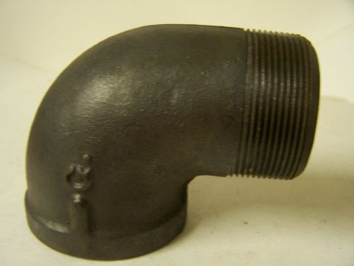 2&#034; Black 90 Degree Street Elbow 2&#034; NPT Black Malleable Iron Grinnell Made in USA