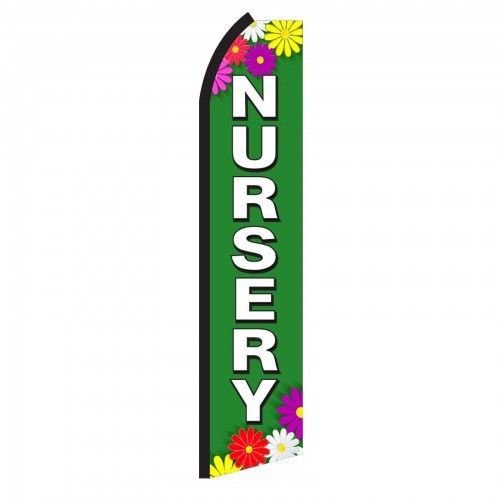 Nursery swooper flag 15ft sign banner + pole made in the usa for sale