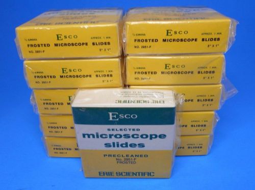 NEW 11 Sealed Packs of ESCO Microscope Slides 2951-F Frosted Erie Scientific