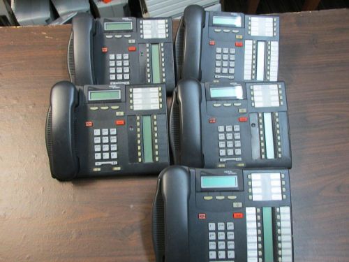 LOT OF 5 NORTEL  T7316 BUSINESS OFFICE TELEPHONE SETS CHARCOAL
