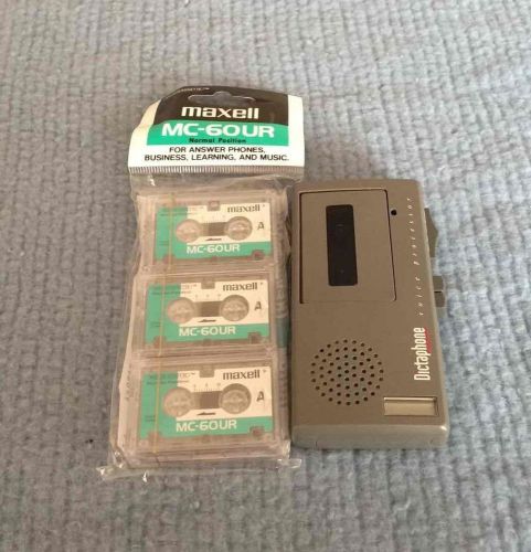 Dictaphone 3254 Voice Processor Micro Cassette Recorder + 3 MAXELL MC-60UR Tapes