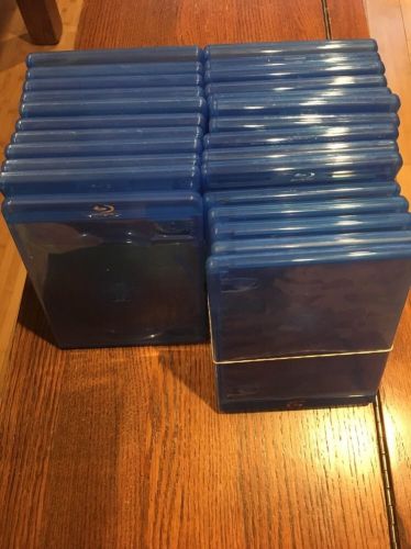 26 pcs Premium Single Blu Ray DVD CD Blue Cases, hold 1 Disc