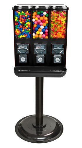 Triple Time Gumball &amp; Candy Vending Machine - BLACK