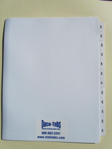 JAN-DEC loose leaf Index Tab Dividers 60 SETS Collated, Made in USA