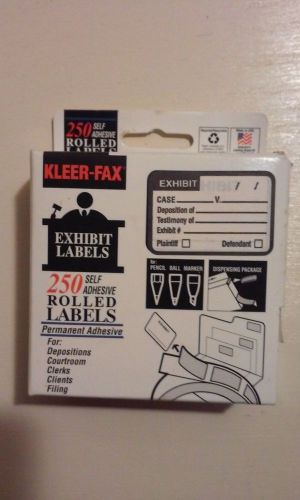 Exhibit Labels for depositions and courtroom, 1&#034; x 1.5&#034;, 250 self adhesive roll