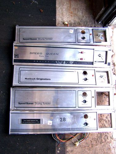 Lot of 5 Speed Queen Commercial Dryer Faceplate Panels Some w/ Coin Mechanisms