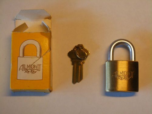 VINTAGE ALMONT REKEYABLE SOLID BRASS PADLOCK  SCHLAGE C KEYWAY Made in the USA