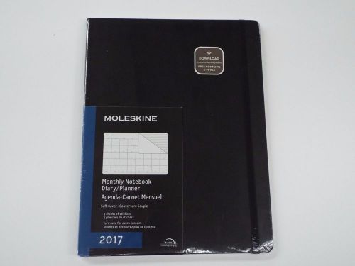 MOLESKINE MONTHLY PLANNER 2017 XL Black Soft Cover (7 1/2&#034; X 9 3/4&#034;)