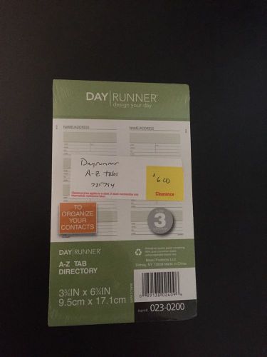 Day Runner Size 3 A-Z Tab Directory