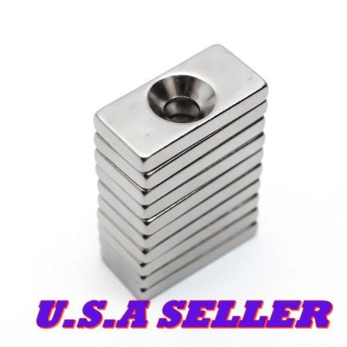 10pcs Block Countersink Magnet 20x10x3mm Hole 4mm Rare Earth Neodymium US SELLER