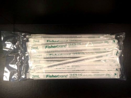 Fisher 13-678-11C 2mL Sterile Disposable Serological Pipets Green Approx 50/bag