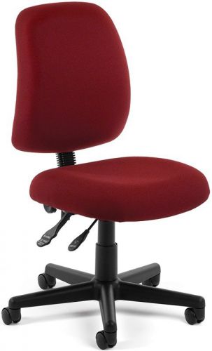 Adjustable Height Medical Office Task Chair in Wine Fabric - Clinic Office Chair