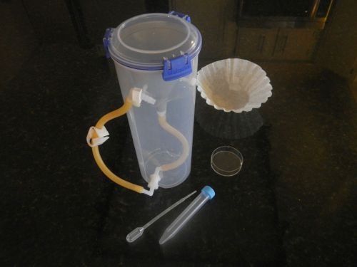 Lungworm test kit.  An improved Baermann funnel enclosed to reduce odors.