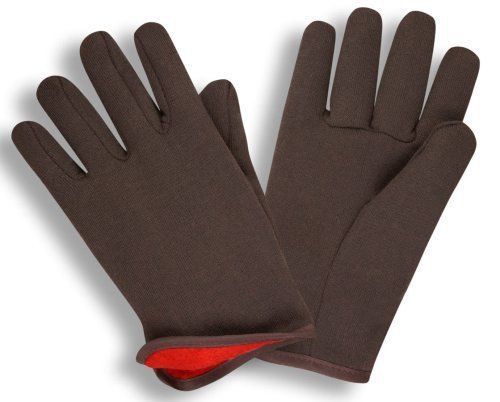 CJ100F - One Dozen Lined Brown Jersey Gloves -  Work Gloves
