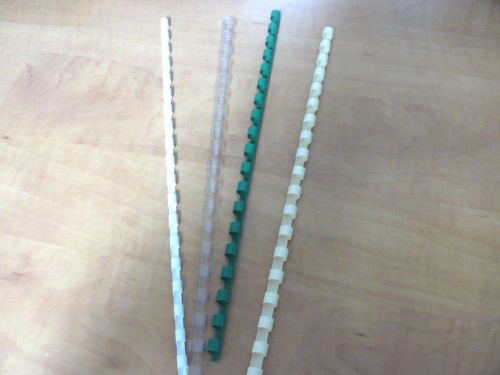 11&#034; Plastic Binding Combs: 2,500 in Ivory, Clear, Green, and White, 3/16&#034; - 3/8&#034;