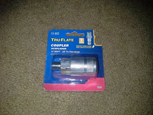 Air line coupler quick connect 1/4&#034; mnpt 3/8&#034; plews tru-flate 13-603 t style for sale