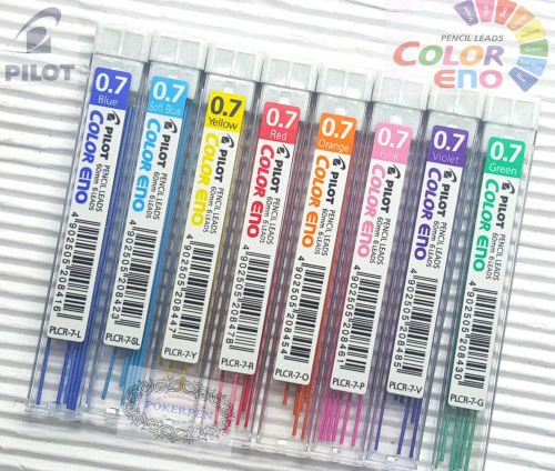 8 color choose 3 tube-plcr-7-r-pilot-color-eno-mechanical-pencil-lead 0.7x 60mm for sale