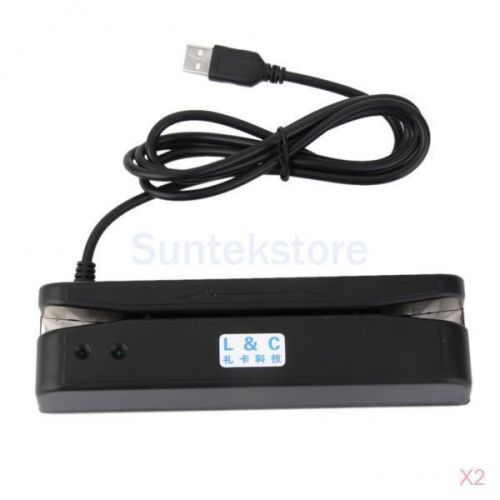 2x LC-402U 2 Track USB Magnetic Stripe Credit/Debit Card Reader Point Sale POS