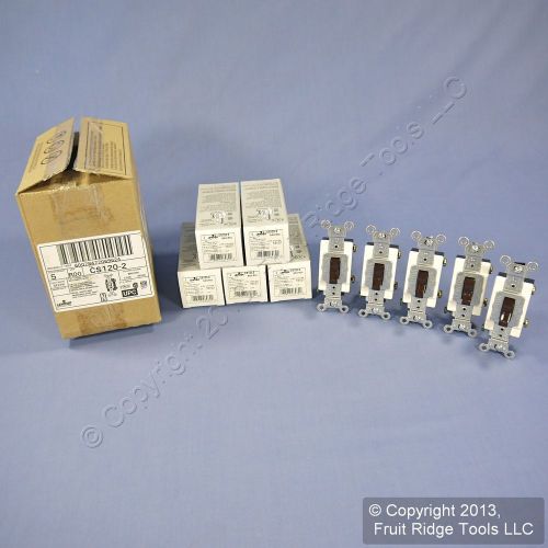 5 Leviton Brown COMMERCIAL Toggle Wall Light Switches 20A CS120-2