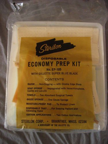 Vintage Medical Disposable Economy Prep Kit Sterilon First Aid Med Movie Prop