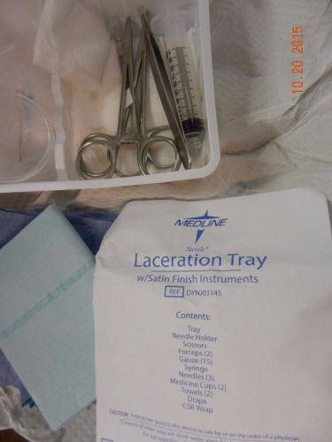 Medline # DYNJ03145 Laceration Tray Sterile with Satin Instruments 1pc