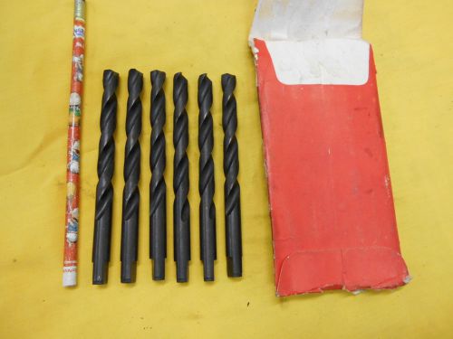 LOT of 6 NEW 13/32&#034; x 5&#034; STRAIGHT SHANK DRILL BITS jobber tang NEW YORK COBALT