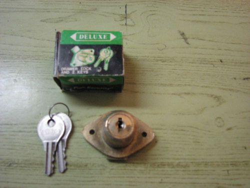 Deluxe Brass Plated Drawer Lock ART NO 1060KA and 2 Keys