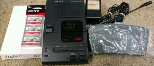 Sony M-2020 Dictator Microcassette Transcriber w Foot Pedal, Headset, and More