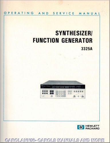 HP Manual 3325A SYNTHESIZER FUNCTION GENERATOR - huge