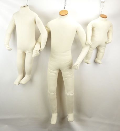 Small, medium &amp; large poseable, articulate headless fabric mannequin dress forms for sale