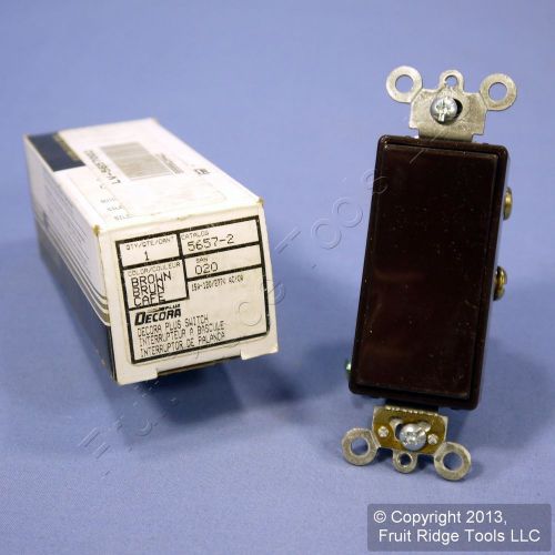 Leviton brown center-off commercial decora rocker switch momentary contact 5657 for sale
