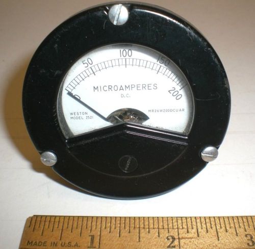 DC Microamp Meter, 0-200 UADC,Mil Sealed 2 1/2&#034; Meter, WESTON, New Made in USA