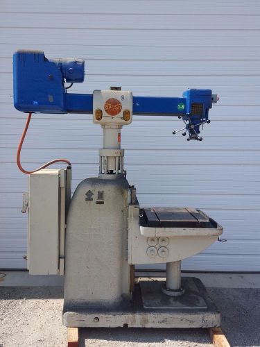Baush radial arm drilling/tapping machine drill press w/ t slot table for sale