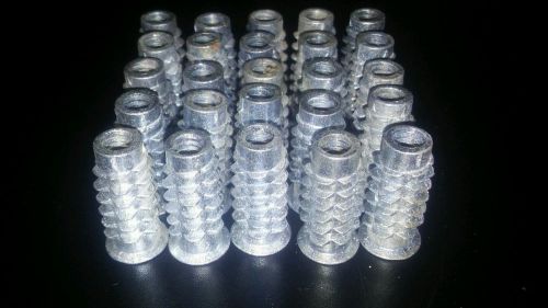 1/4-20 Flanged Die Cast Zinc Hex-Drive Threaded Insert for Wood (25 pack)