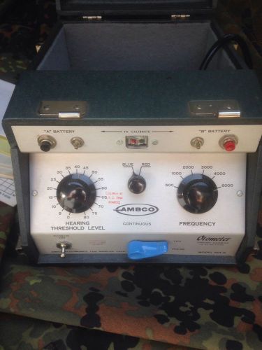 AMBCO 601-D Audiometer/Otometer Tube Battery Powered Synth/Headphones CLEAN!