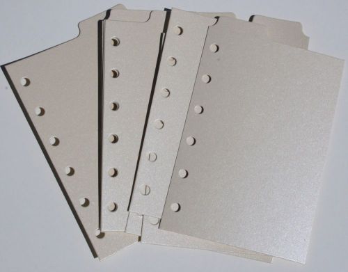 9 Shimmery CREAM  Filofax POCKET size  dividers monthly subject top tab