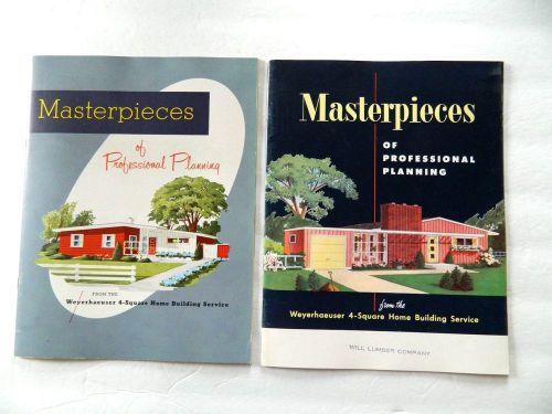 Lot of 2 MASTERPIECES OF PROFESSIONAL PLANNING Vintage HOME DESIGNS 1950&#039;s VG