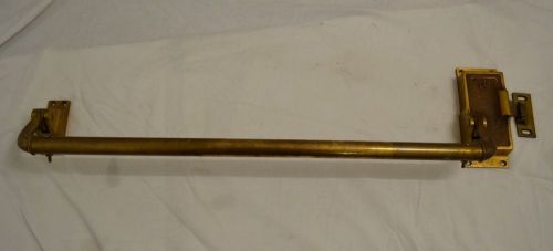 Von duprin &#034;a special&#034; crash bar push door opener &amp;catch solid brass 24&#034; antique for sale