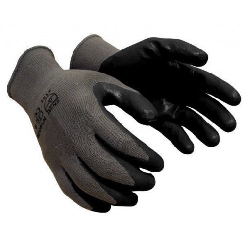 36 pairs black coated nitrile 13 gauge machine knit nylon safety glove medium for sale