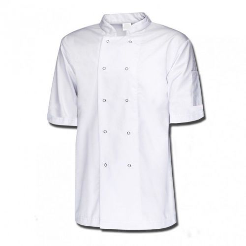 CHEFS JACKET, CLOTHING/APRONS, PRESS STUD BUTTONS,HALF SLEEVE, UNISEX, NEW INS07