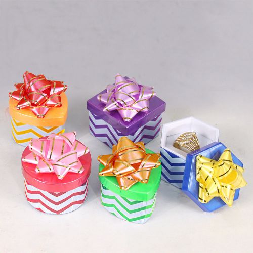 Lot of 48 ring boxes chevron jewelry gift boxes showcase display hat ring boxes for sale