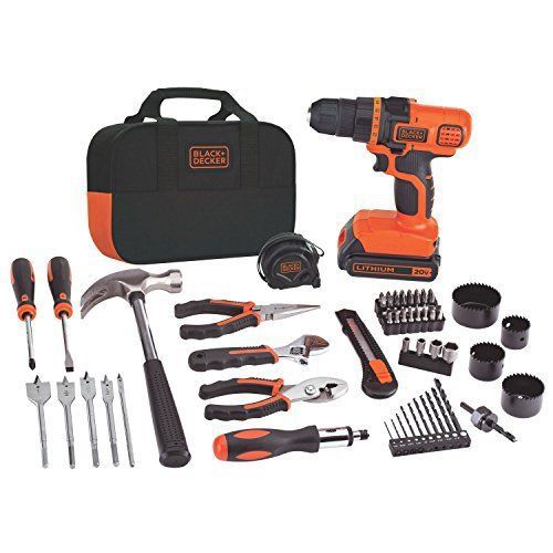 Drill set Cordless Drill Lithium Ion Battery 18 hour Charge 66 Hand Tools