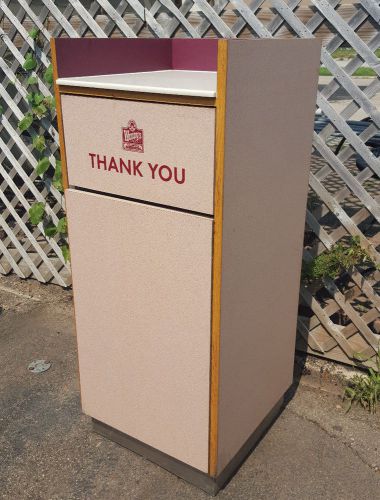 Trash garbage receptacle or bin, wood furniture for customer waste food for sale